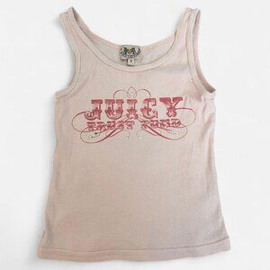 Juicy Couture Women's "Trust Fund" Rhinestone Pink Tank Top